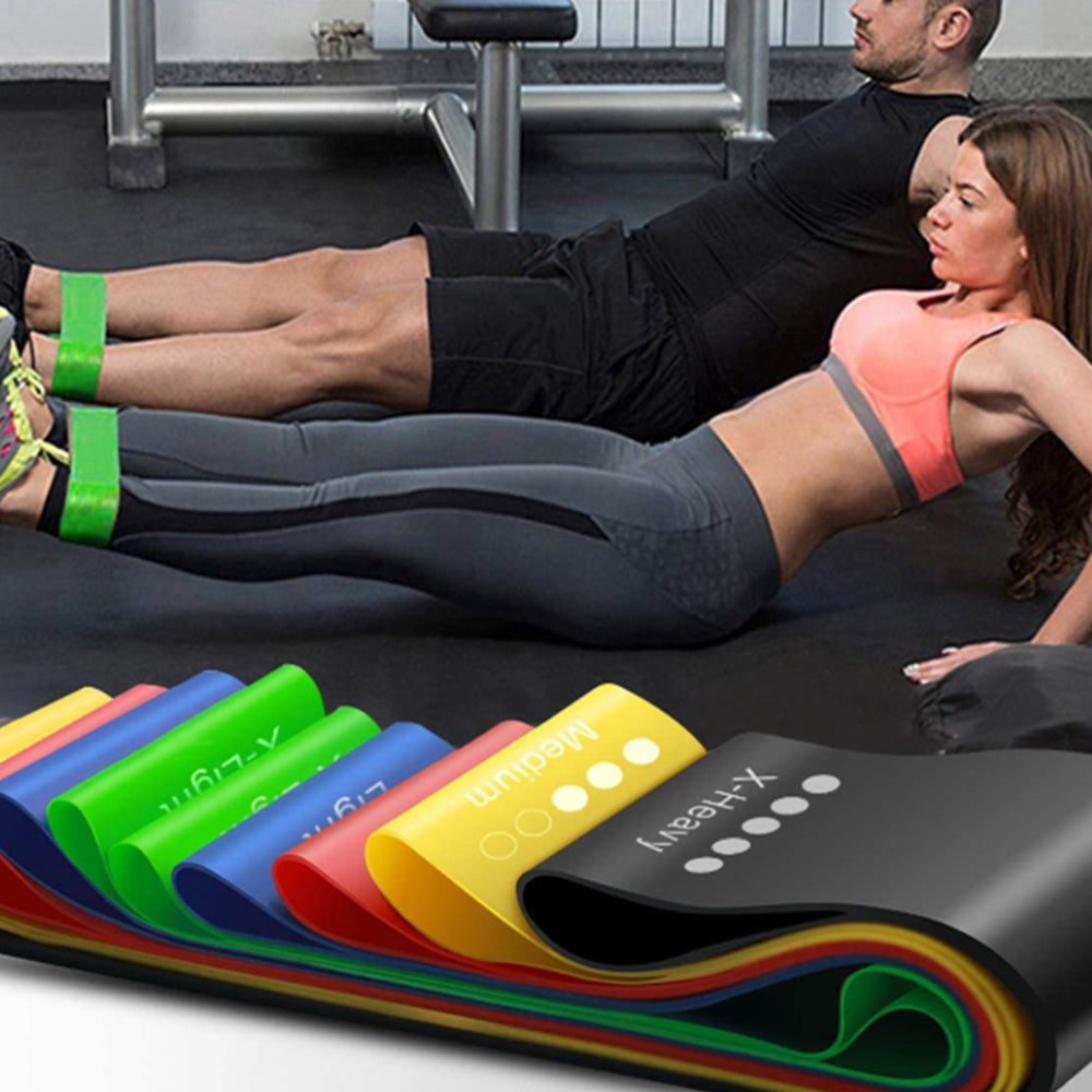 Fitness elastik Techsuit TS-01, sæt med 5 stk., multifarvet