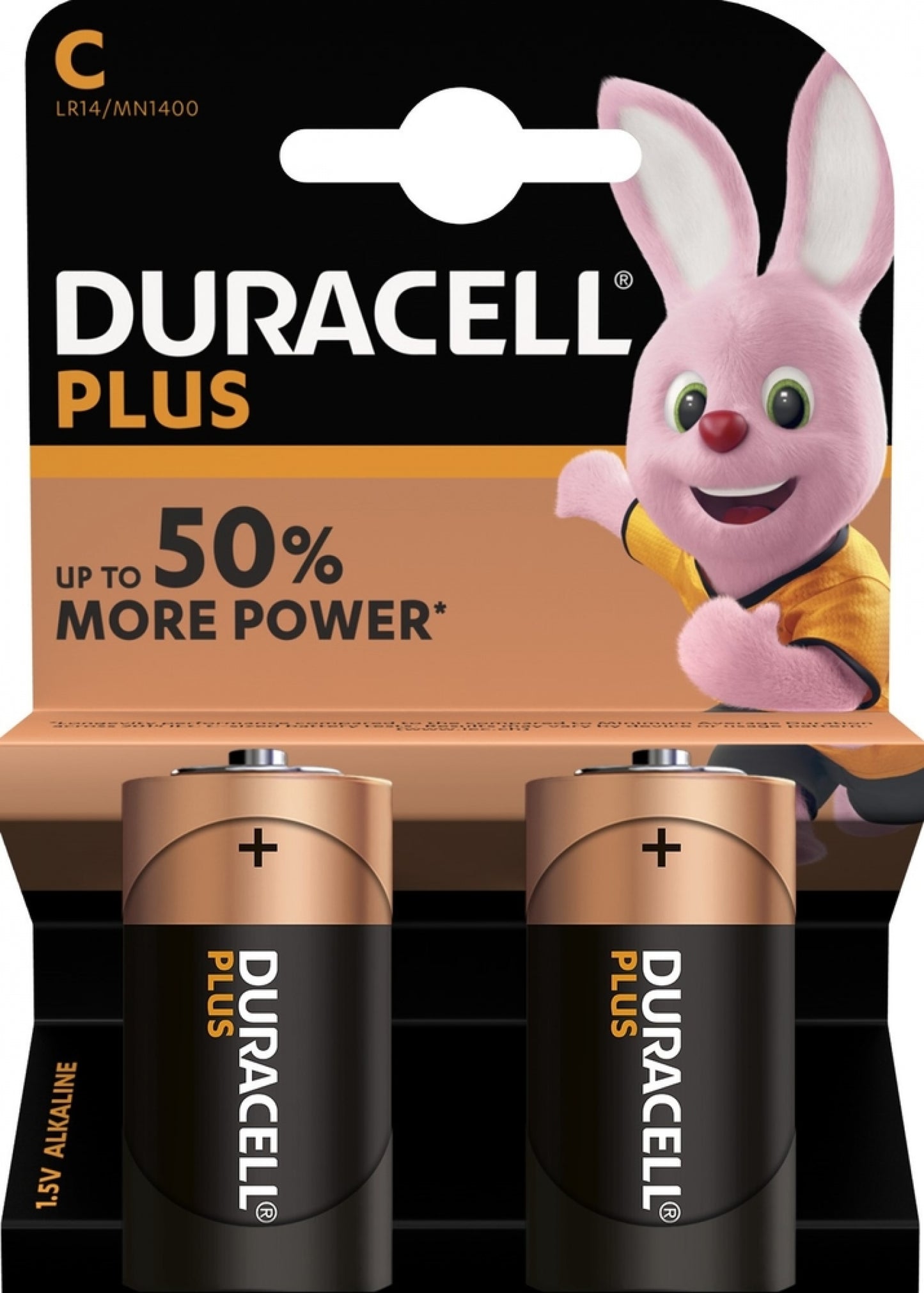 Duracell Plus batteri, LR14, sæt med 2 stk.