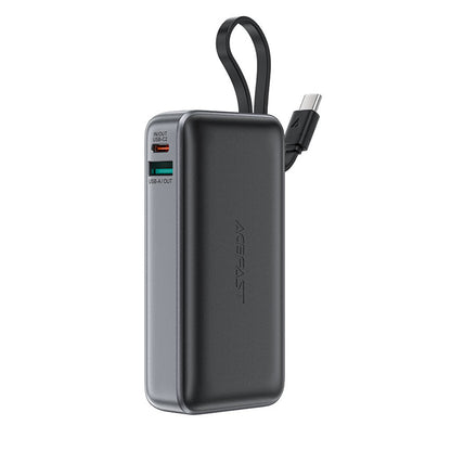Ekstern batteri Acefast M7, 10000mAh, 30W, QC + PD, 1 x USB-A - 2 x USB-C, Sort