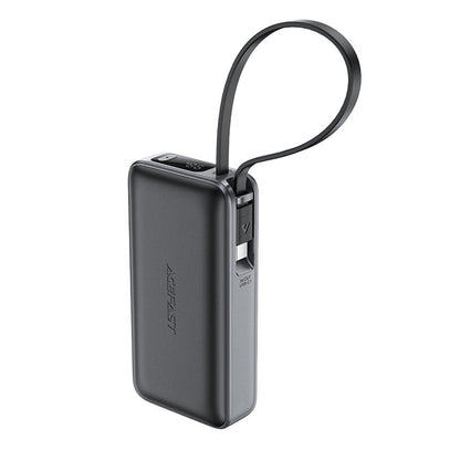 Ekstern batteri Acefast M7, 10000mAh, 30W, QC + PD, 1 x USB-A - 2 x USB-C, Sort