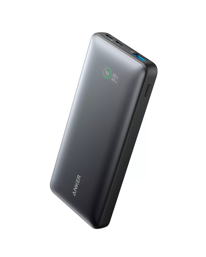Anker 533 PowerCore Ekstern Batteri, 10000mAh, 25W, QC + PD, 1 x USB-A - 2 x USB-C, Sort A1249G11