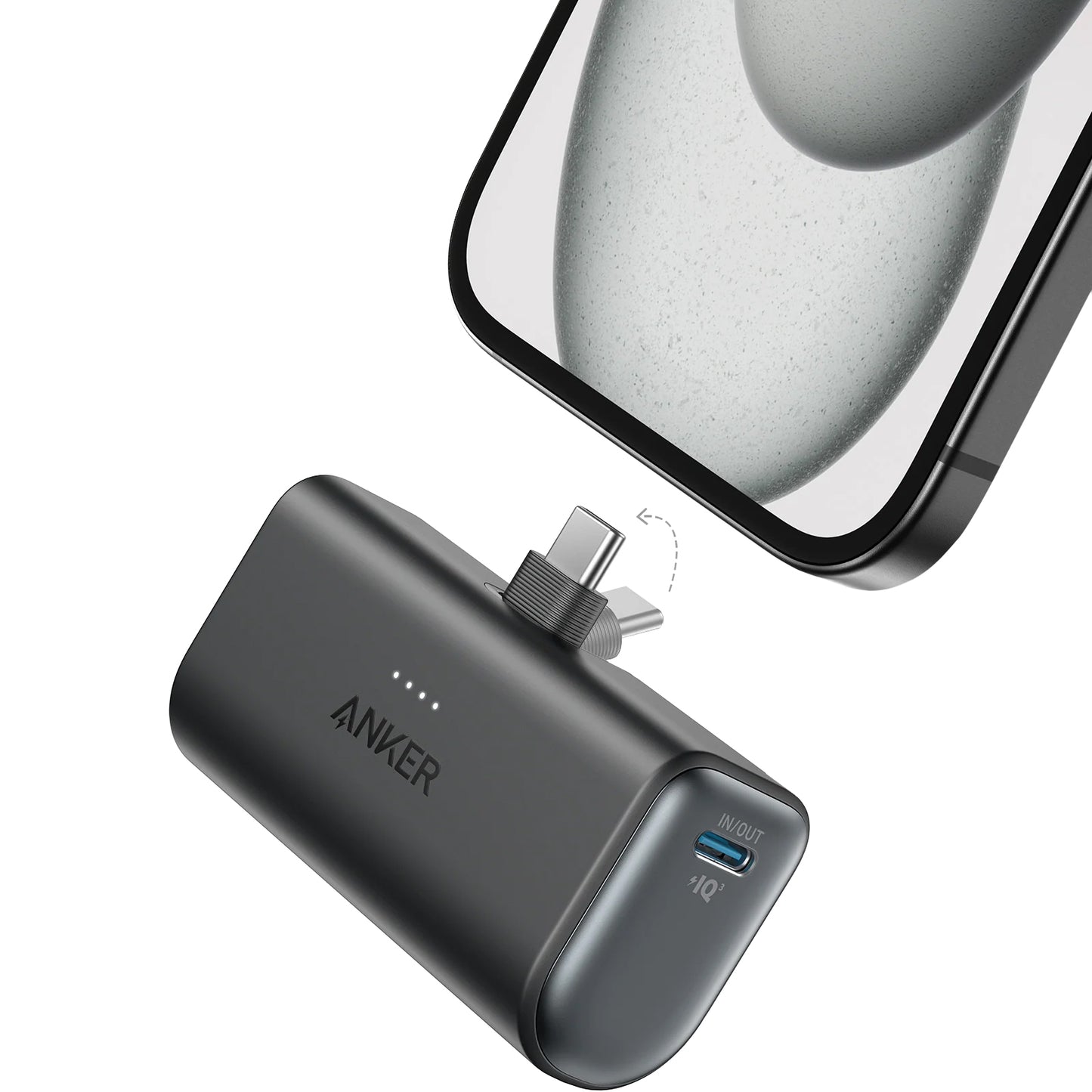 Ekstern Batteri Anker Nano, 5000mAh, 22.5W, PD, 2 x USB-C, Sort A1653H11