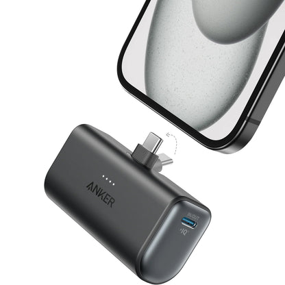 Ekstern Batteri Anker Nano, 5000mAh, 22.5W, PD, 2 x USB-C, Sort A1653H11