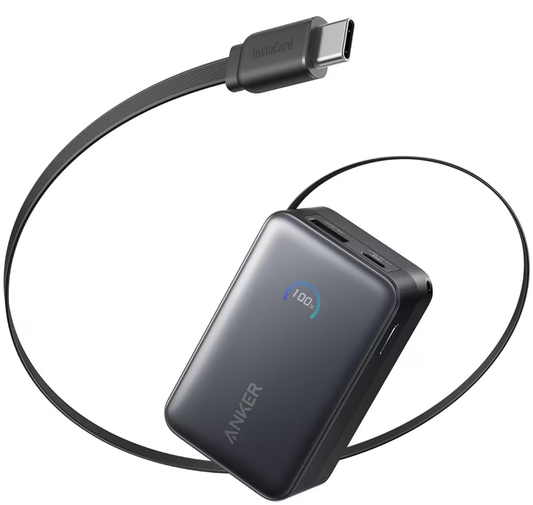 Ekstern Batteri Anker Nano, 10000mAh, 45W, QC + PD, 1 x USB-A - 1 x USB-C, Sort A1638H11
