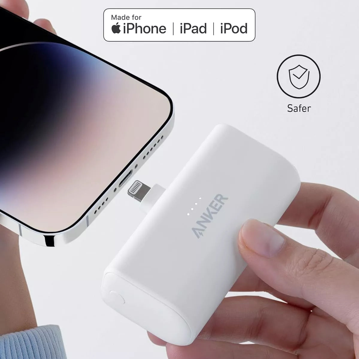 Ekstern Batteri Anker Nano, 5000mAh, 12W, 1 x Lightning, Hvid A1645G21