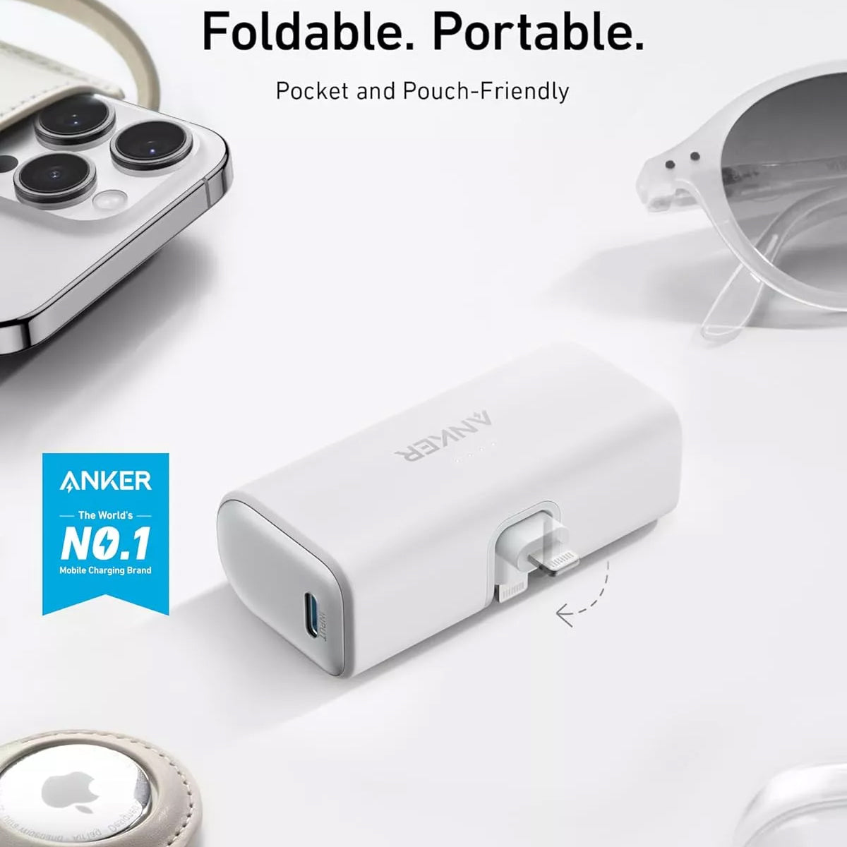 Ekstern Batteri Anker Nano, 5000mAh, 12W, 1 x Lightning, Hvid A1645G21
