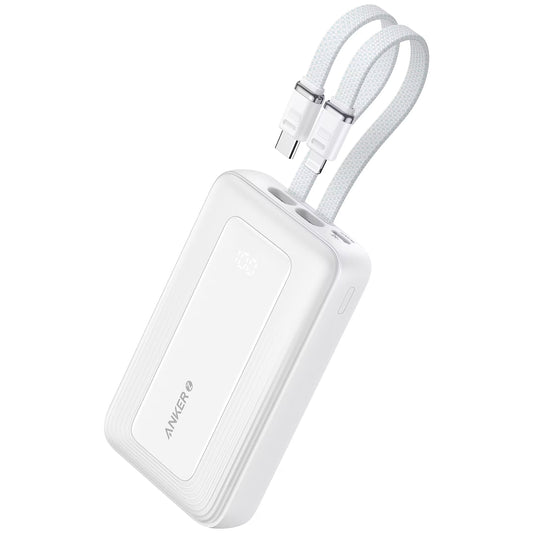 Ekstern batteri Anker PowerCore, 20000mAh, 30W, QC + PD, 1 x Lightning - 1 x USB-A - 2 x USB-C, Hvid A1681H21