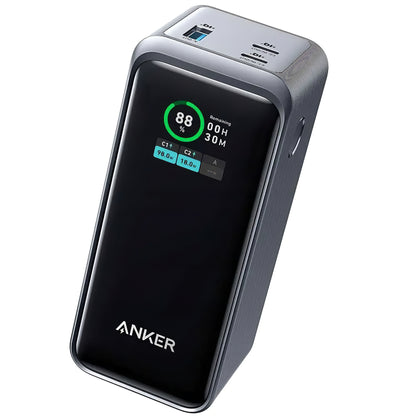 Ekstern batteri Anker Prime, 20000mAh, 200W, QC + PD, 1 x USB-A - 2 x USB-C, Sort, Genforseglet A1336011