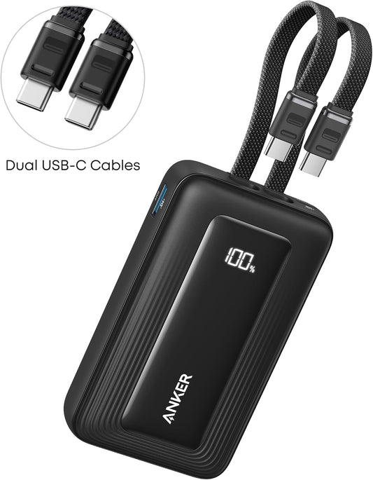 Ekstern Batteri Anker Zolo, 10000mAh, 35W, QC + PD, 1 x USB-A - 2 x USB-C, Sort A1680H12