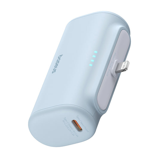 Ekstern batteri Baseus Compact, 5000mAh, 20W, PD, 1 x Lightning - 1 x USB-C, Blå P10068307313-00