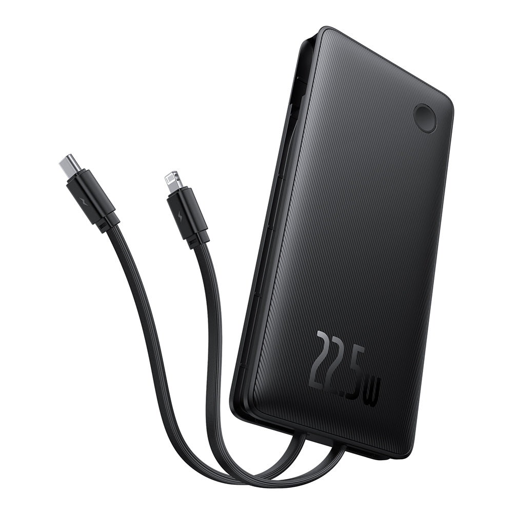 Ekstern batteri Baseus Airpow Lite, 10000mAh, 22.5W, QC + PD, 1 x Lightning - 1 x USB-A - 2 x USB-C, Sort P10067501123-00