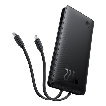 Ekstern batteri Baseus Airpow Lite, 10000mAh, 22.5W, QC + PD, 1 x Lightning - 1 x USB-A - 2 x USB-C, Sort P10067501123-00
