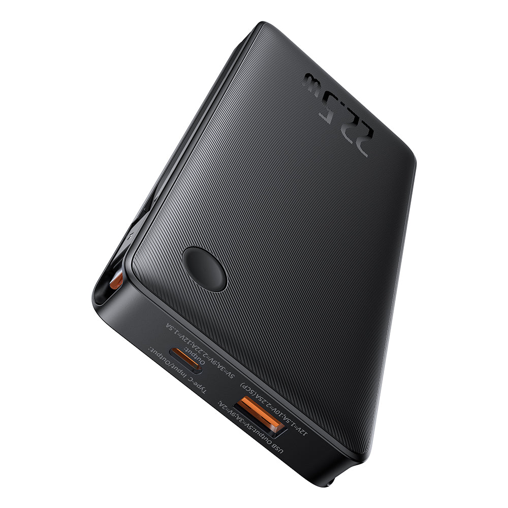 Ekstern batteri Baseus Airpow Lite, 10000mAh, 22.5W, QC + PD, 1 x Lightning - 1 x USB-A - 2 x USB-C, Sort P10067501123-00