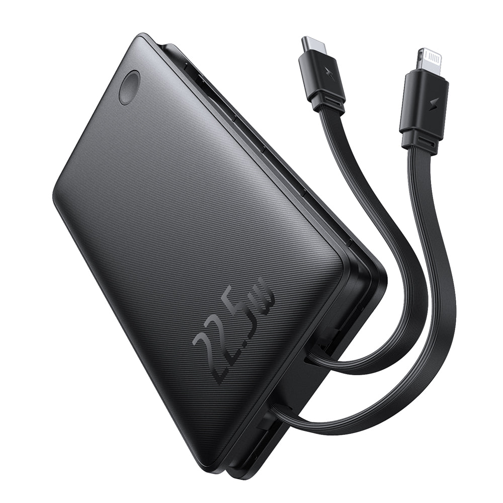 Ekstern batteri Baseus Airpow Lite, 10000mAh, 22.5W, QC + PD, 1 x Lightning - 1 x USB-A - 2 x USB-C, Sort P10067501123-00