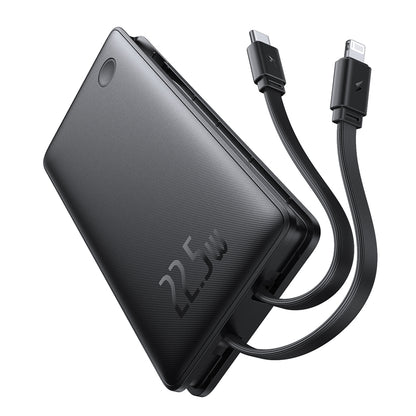 Ekstern batteri Baseus Airpow Lite, 10000mAh, 22.5W, QC + PD, 1 x Lightning - 1 x USB-A - 2 x USB-C, Sort P10067501123-00