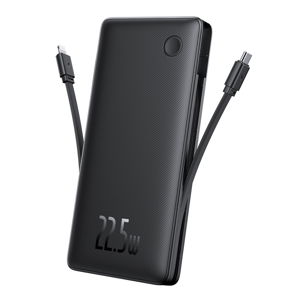 Ekstern batteri Baseus Airpow Lite, 10000mAh, 22.5W, QC + PD, 1 x Lightning - 1 x USB-A - 2 x USB-C, Sort P10067501123-00