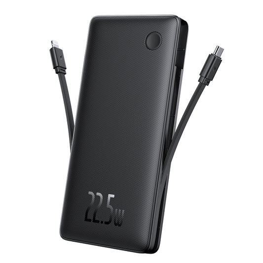 Ekstern batteri Baseus Airpow Lite, 10000mAh, 22.5W, QC + PD, 1 x Lightning - 1 x USB-A - 2 x USB-C, Sort P10067501123-00