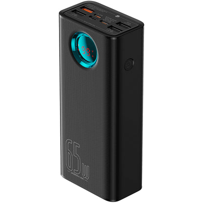 Ekstern Batteri Baseus Amblight Digital Display, 26800mAh, 65W, QC + PD, 1 x USB-C - 4 x USB-A, Sort P10022402113-00