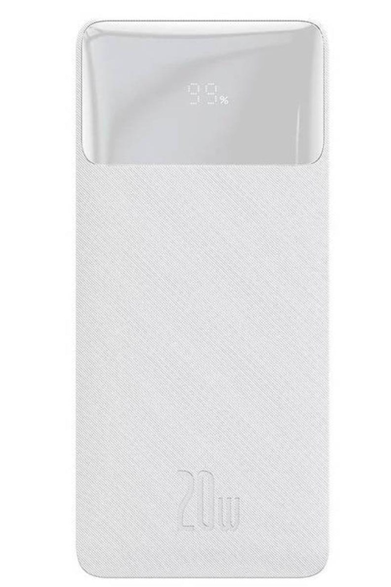 Ekstern batteri Baseus Bipow, 10000mAh, 20W, QC + PD, 1 x USB-C - 2 x USB-A, Hvid PPBD050502