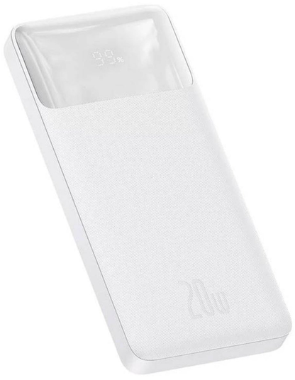 Ekstern batteri Baseus Bipow, 10000mAh, 20W, QC + PD, 1 x USB-C - 2 x USB-A, Hvid PPBD050502