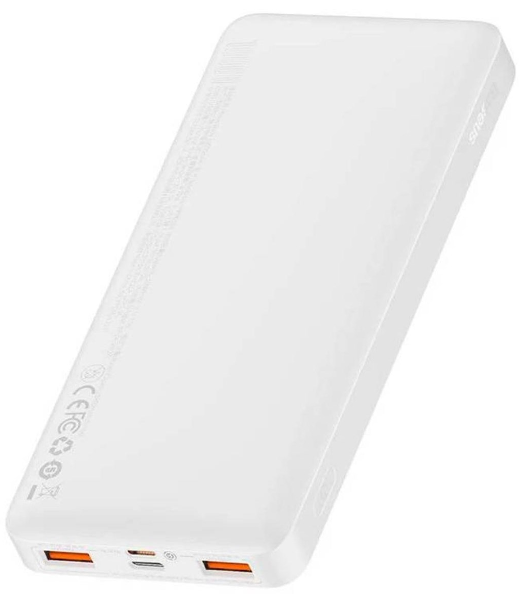 Ekstern batteri Baseus Bipow, 10000mAh, 20W, QC + PD, 1 x USB-C - 2 x USB-A, Hvid PPBD050502