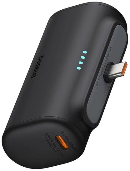 Ekstern Baseus Compact-batteri, 5000mAh, 20W, PD, 2 x USB-C, Sort P10068306113-00