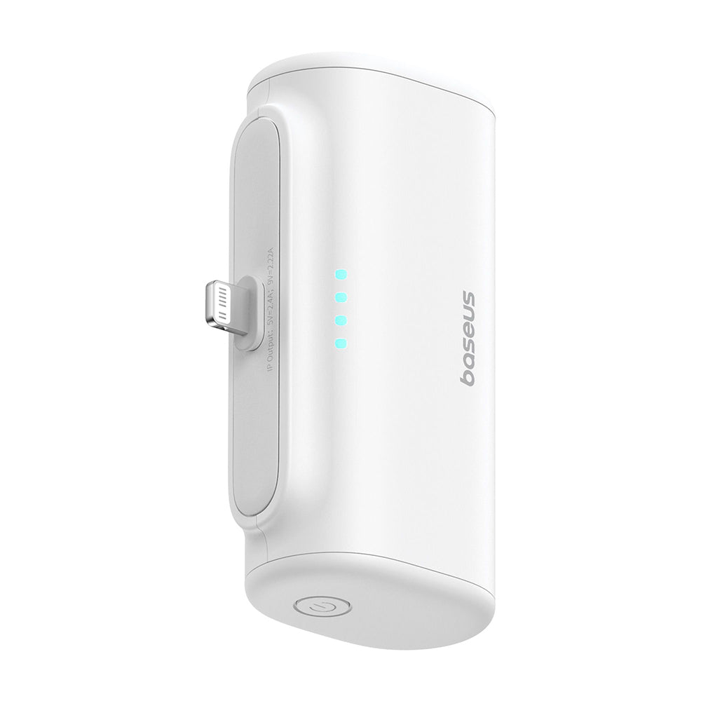 Ekstern batteri Baseus Compact, 5000mAh, 20W, PD, 1 x Lightning - 1 x USB-C, Hvid P10068307213-00