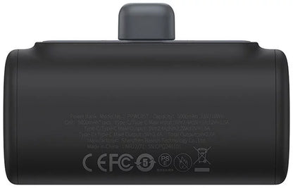 Ekstern Baseus Compact-batteri, 5000mAh, 20W, PD, 2 x USB-C, Sort P10068306113-00