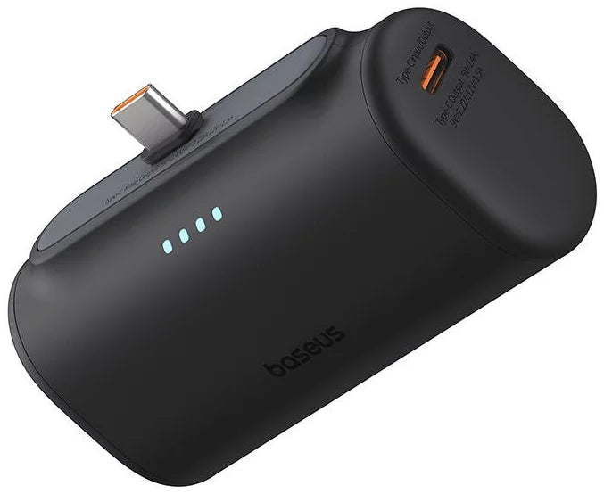 Ekstern Baseus Compact-batteri, 5000mAh, 20W, PD, 2 x USB-C, Sort P10068306113-00