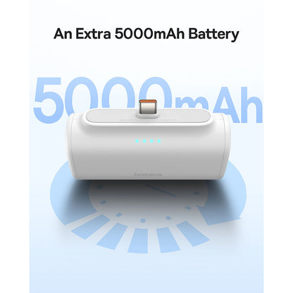 Ekstern batteri Baseus Compact, 5000mAh, 20W, PD, 1 x Lightning - 1 x USB-C, Hvid P10068307213-00