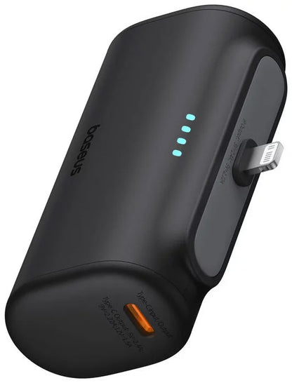 Baseus Compact External Battery, 5000mAh, 20W, PD, 1 x Lightning - 1 x USB-C, Black P10068307113-00