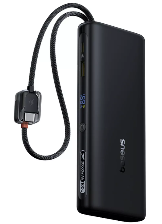 Ekstern batteri Baseus EnerFill FC41, 20000mAh, 100W, QC + PD, 1 x USB-A - 3 x USB-C, Sort E0028N03