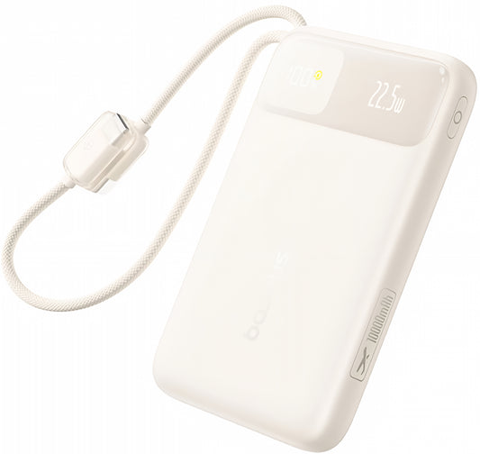 Ekstern Batteri Baseus EnerFill FC11, 10000mAh, 22.5W, QC + PD, 1 x Lightning - 1 x USB-A - 2 x USB-C, Beige E0027R05