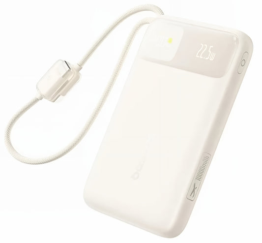 Ekstern Batteri Baseus EnerFill FC11, 10000mAh, 22.5W, QC + PD, 1 x USB-A - 3 x USB-C, Beige E0030401