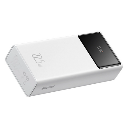 Ekstern Batteri Baseus EnerFill FP41, 30000mAh, 22.5W, QC + PD, 1 x USB-C - 2 x USB-A, Hvid E0027K01