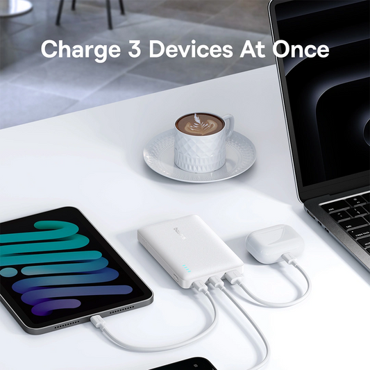 Ekstern batteri Baseus EnerFill FP21, 10000mAh, 22.5W, QC + PD, 1 x USB-A - 2 x USB-C, Hvid P1008210D213-00