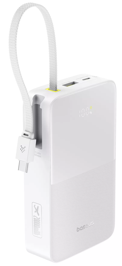 Ekstern batteri Baseus EnerFill Bipow2 Pro, 20000mAh, 22.5W, QC + PD, 1 x USB-A - 2 x USB-C, Hvid E0027700