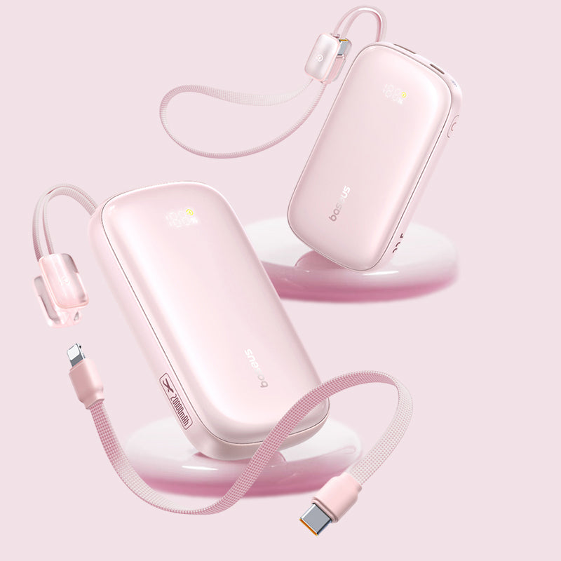 Ekstern Batteri Baseus EnerFill FC21 Qpow 3 Ultra, 10000mAh, 45W, QC + PD, 1 x USB-A - 1 x USB-C, Pink E0027Q02