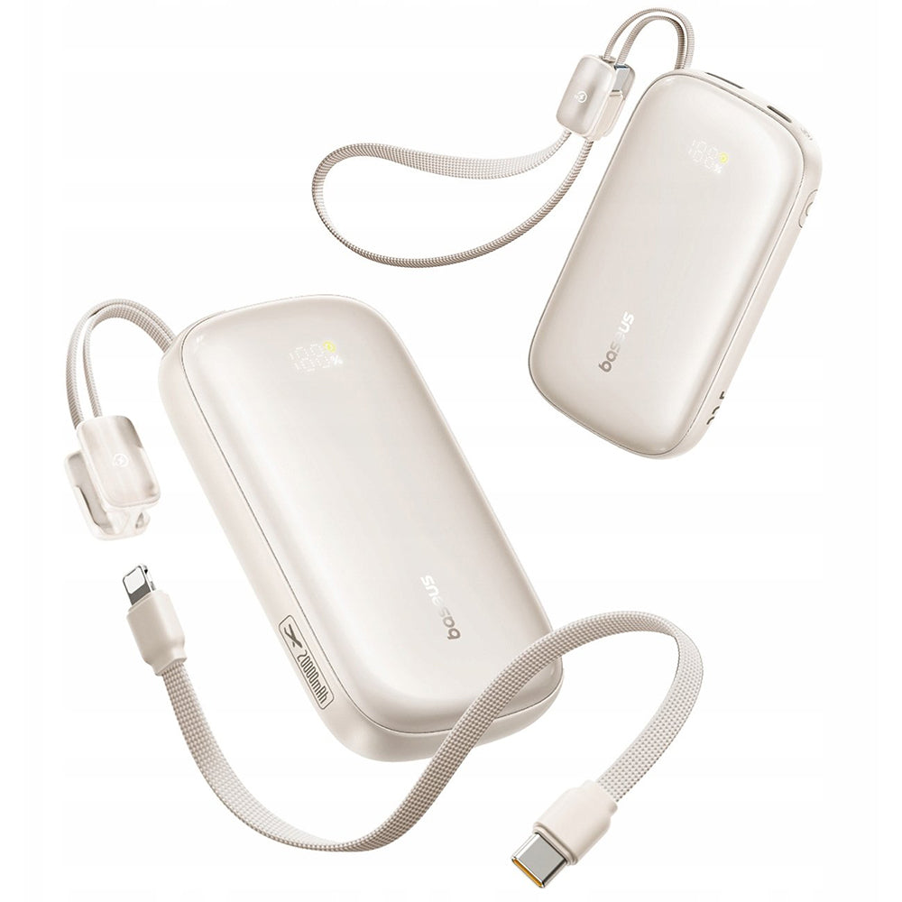 Ekstern batteri Baseus EnerFill FC21 Qpow 3 Ultra, 20000mAh, 45W, QC + PD, 1 x USB-A - 1 x USB-C, Beige E0027P01