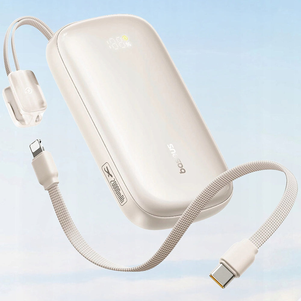 Ekstern batteri Baseus EnerFill FC21 Qpow 3 Ultra, 20000mAh, 45W, QC + PD, 1 x USB-A - 1 x USB-C, Beige E0027P01