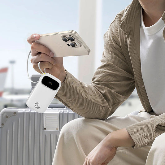 Ekstern batteri Baseus EnerFill FC31 Qpow 3, 10000mAh, 45W, QC + PD, 1 x Lightning - 1 x USB-A - 2 x USB-C, Blå E0028C03