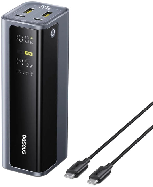 Ekstern batteri Baseus EnerGeek GP12, 20800mAh, 145W, QC + PD, 2 x USB-A - 2 x USB-C, Grå P10082109813-00