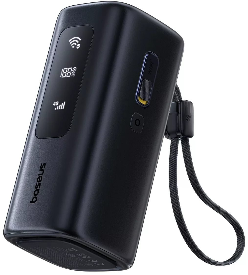 Baseus EnerGeek GX11 Ekstern Batteri, 20000mAh, 67W, QC + PD, 1 x USB-A - 2 x USB-C, Sort E0025701