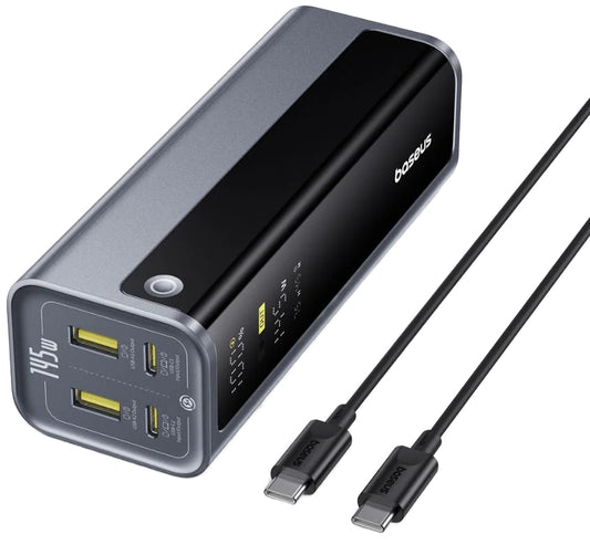 Ekstern batteri Baseus EnerGeek GP12, 20800mAh, 145W, QC + PD, 2 x USB-A - 2 x USB-C, Grå P10082109813-00