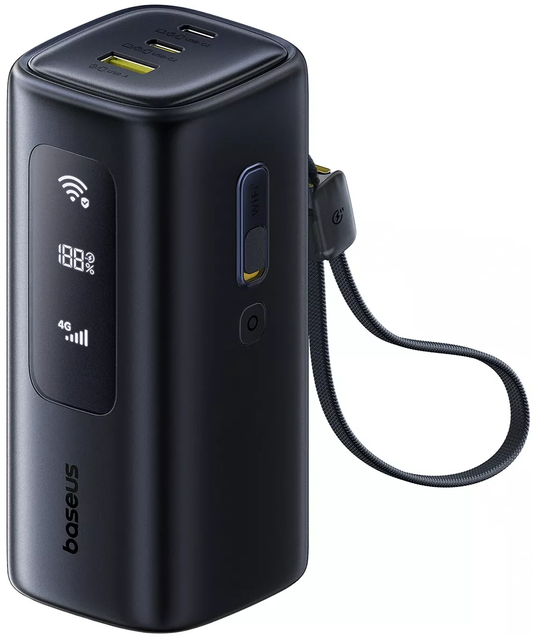 Baseus EnerGeek GX11 Ekstern Batteri, 20000mAh, 67W, QC + PD, 1 x USB-A - 2 x USB-C, Sort E0025701