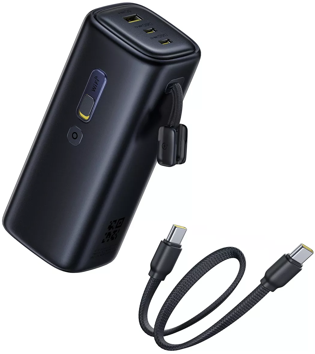 Baseus EnerGeek GX11 Ekstern Batteri, 20000mAh, 67W, QC + PD, 1 x USB-A - 2 x USB-C, Sort E0025701