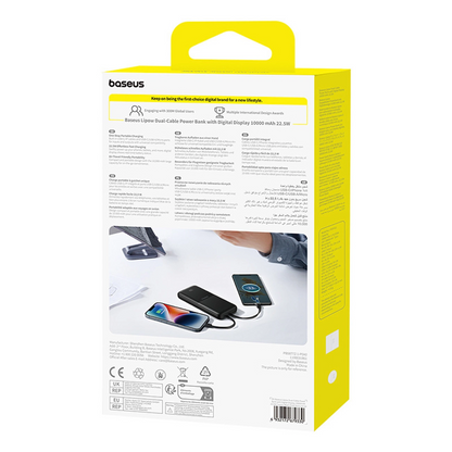 Ekstern batteri Baseus Lipow, 10000mAh, 22.5W, QC + PD, 1 x Lightning - 1 x USB-A - 2 x USB-C, Sort P10079101123-00