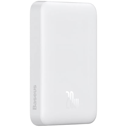 Ekstern batteri Baseus Magnetic Mini, 10000mAh, 20W, PD + FQI, 1 x USB-C, Hvid P10059001223-00