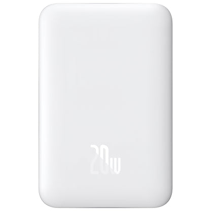 Ekstern batteri Baseus Magnetic Mini, 10000mAh, 20W, PD + FQI, 1 x USB-C, Hvid P10059001223-00