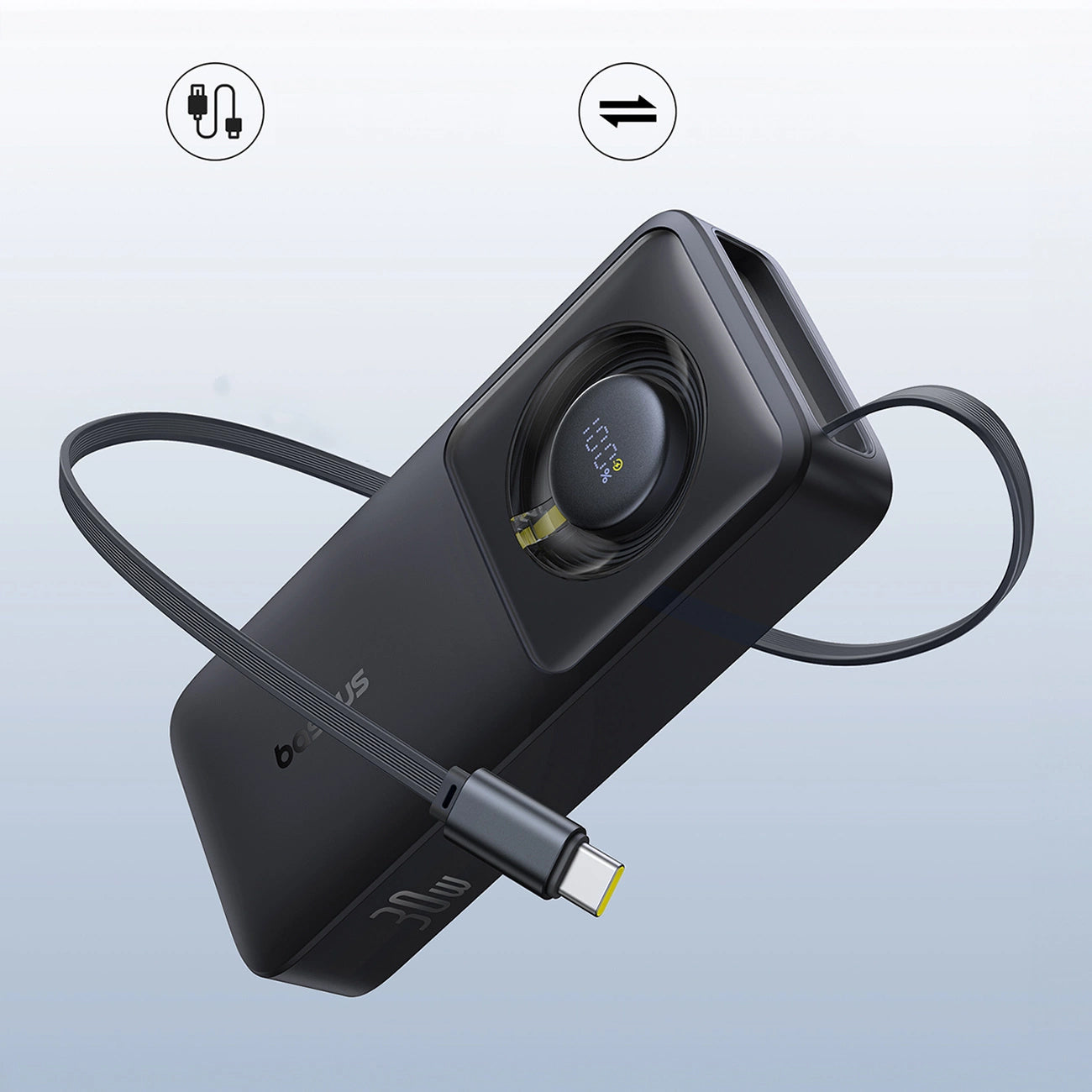 Ekstern batteri Baseus OS Free2Pull, 10000mAh, 30W, PD, 2 x USB-C, Sort P10073701123-00